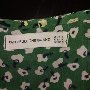 Faithfull the Brand Green and White Floral Dress